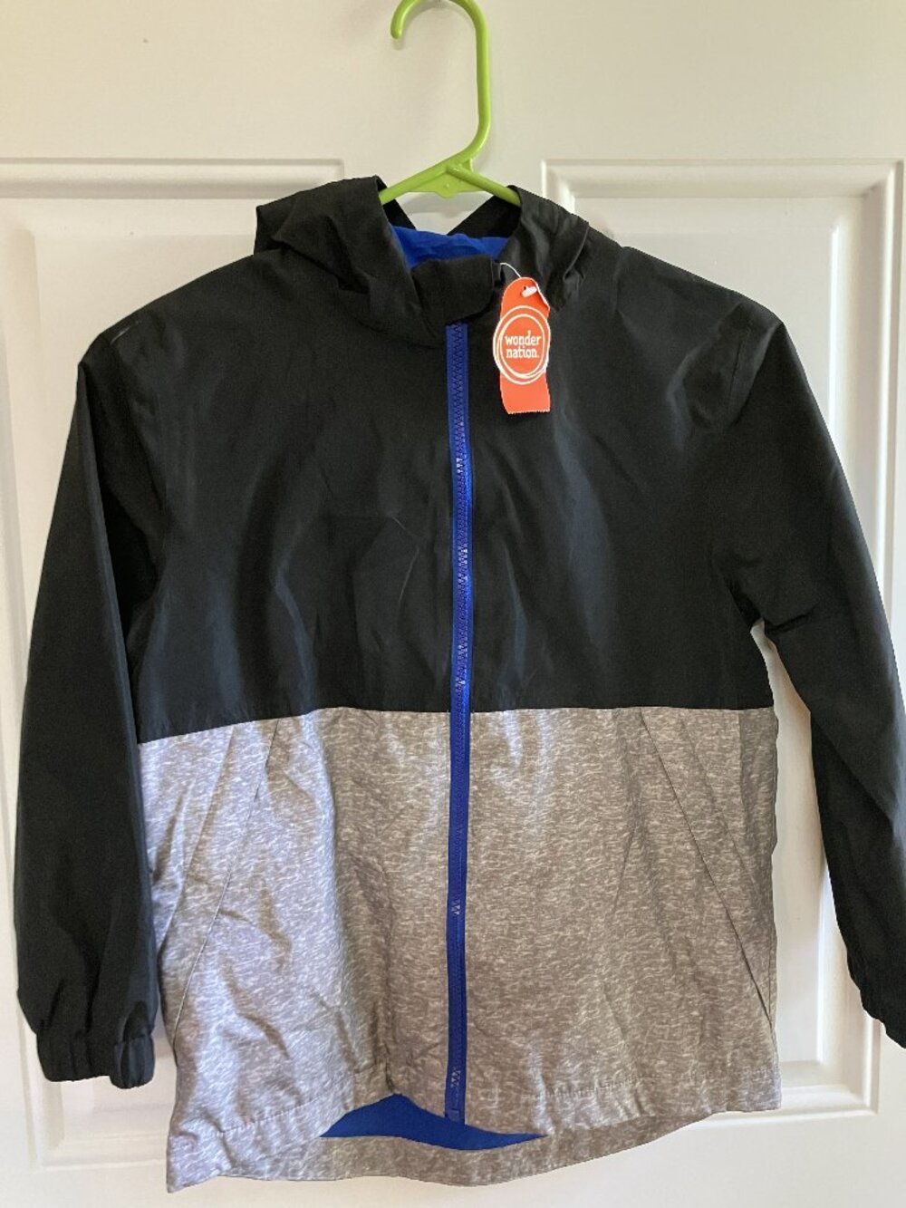 Boy's Black & Gray Rain Jacket